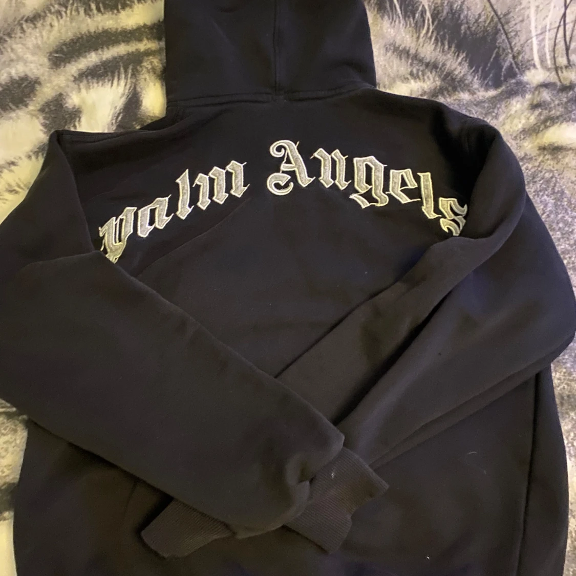 Svart Palm Angels hoodie med tryck