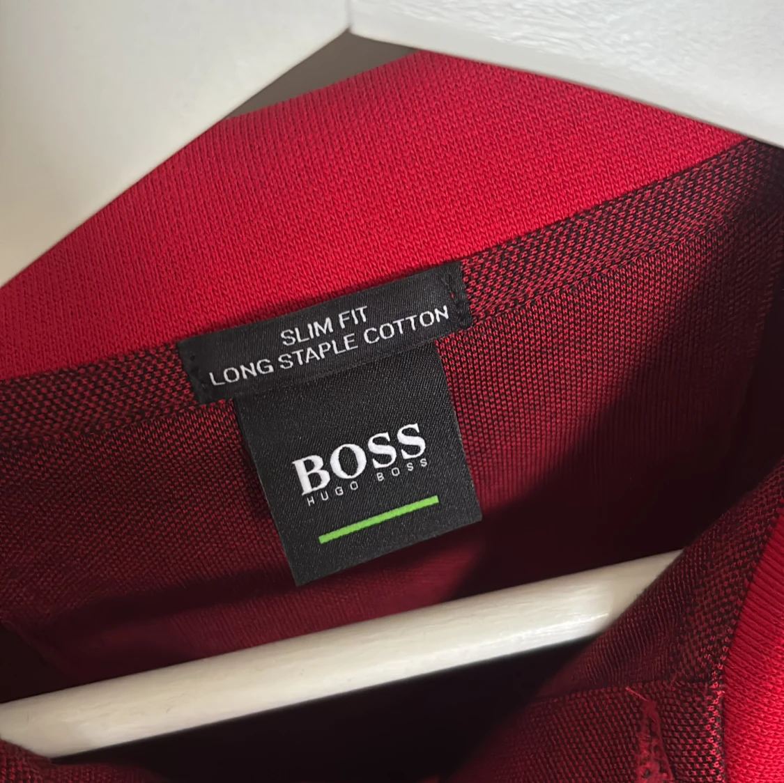 Röd långärmad pikétröja från BOSS - 1