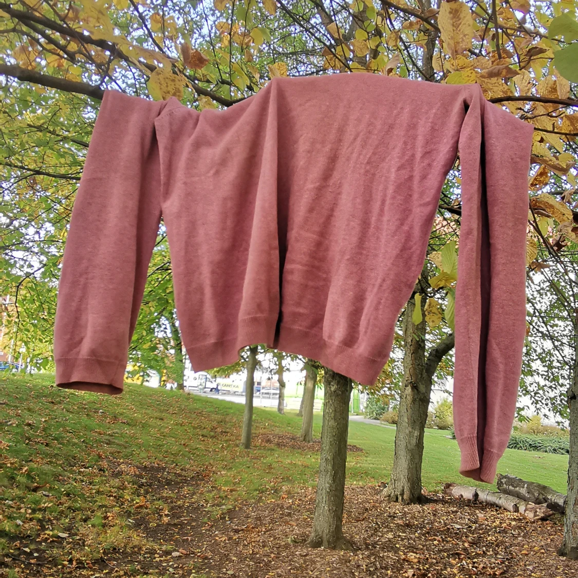 Rosa stickad tröja XL