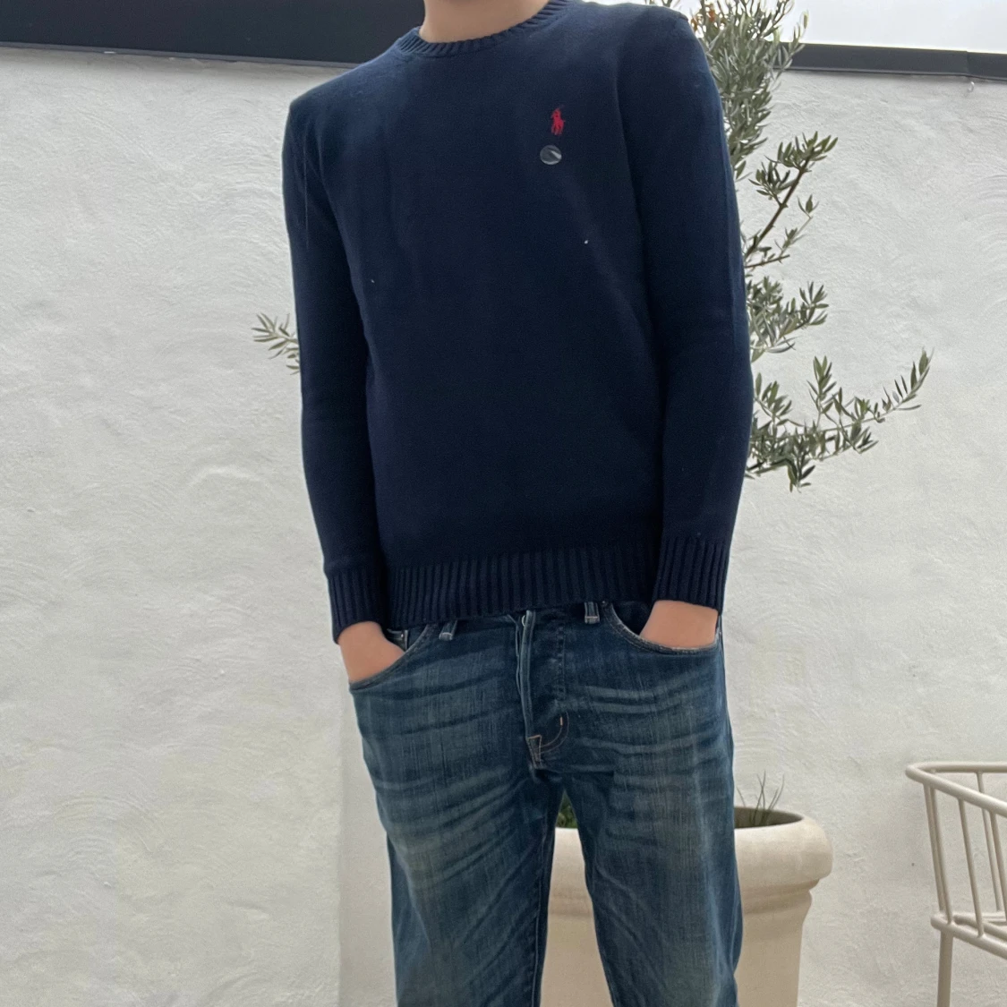 Mörkblå stickad tröja (Helt ny)