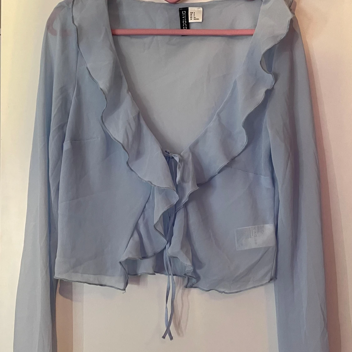 Blå långärmad blus - 2