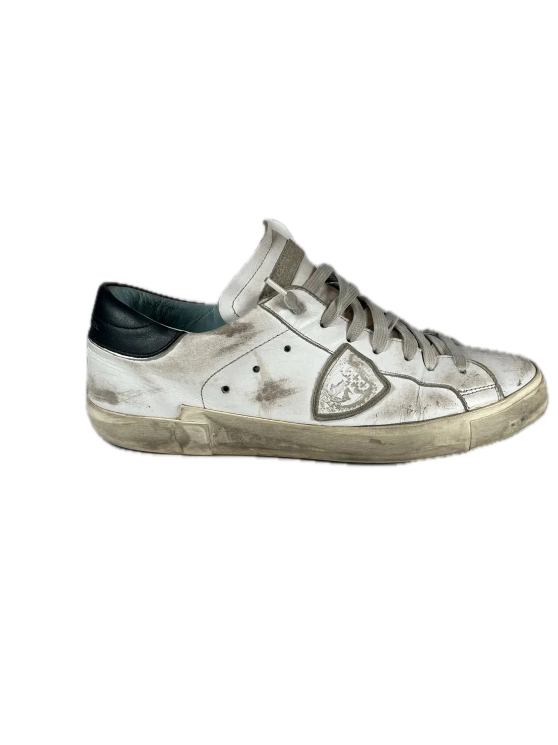 Philippe Model vita sneakers med grå detaljer