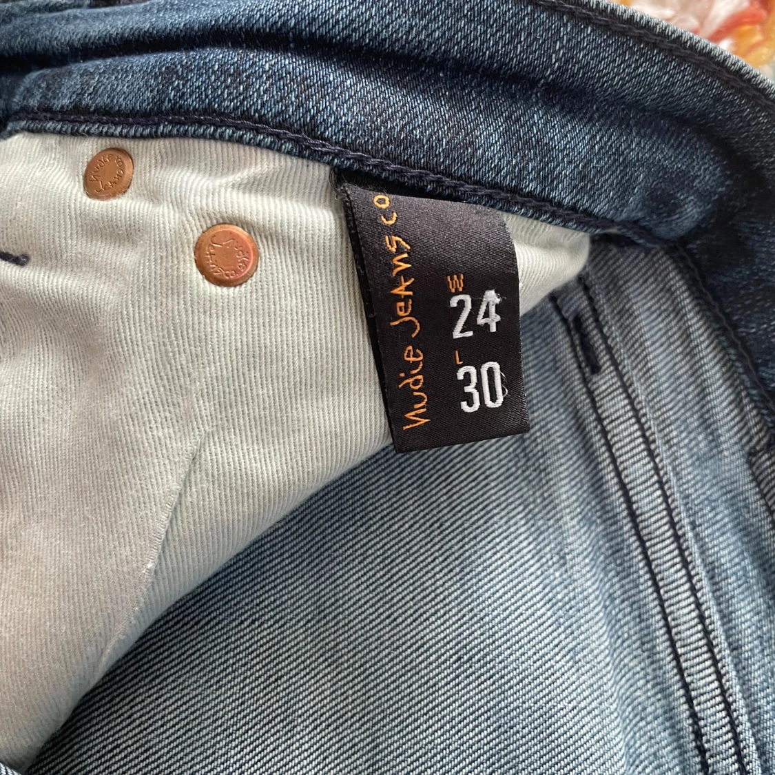 Nudie Jeans tighta blå jeans 24/30 - 3