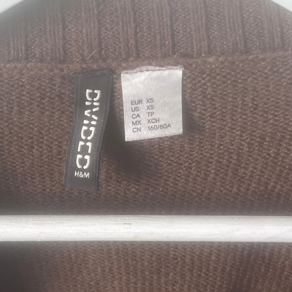 Brun croppad stickad tröja från hm  - 2