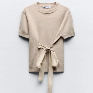Beige stickad tröja med knyt från Zara - Superfin beige stickad tröja från Zara💕💕