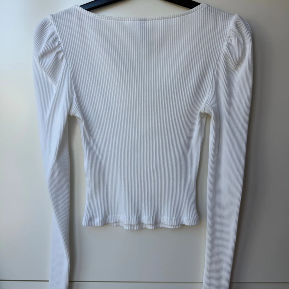 Vit ribbad långärmad topp H&M Divided - 1