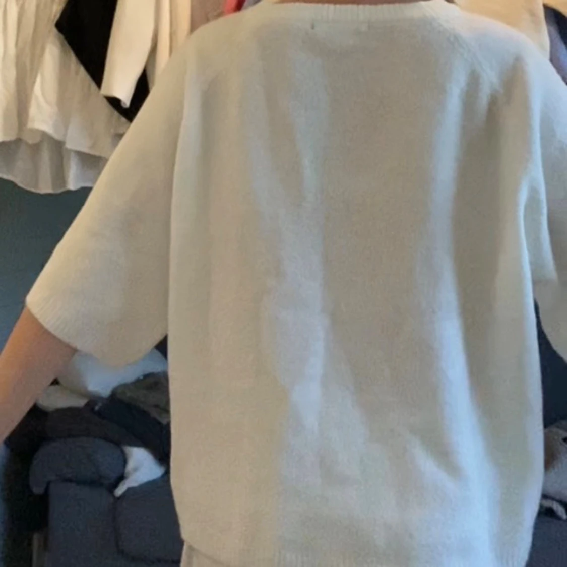 Vit stickad tröja från 157, M - 1