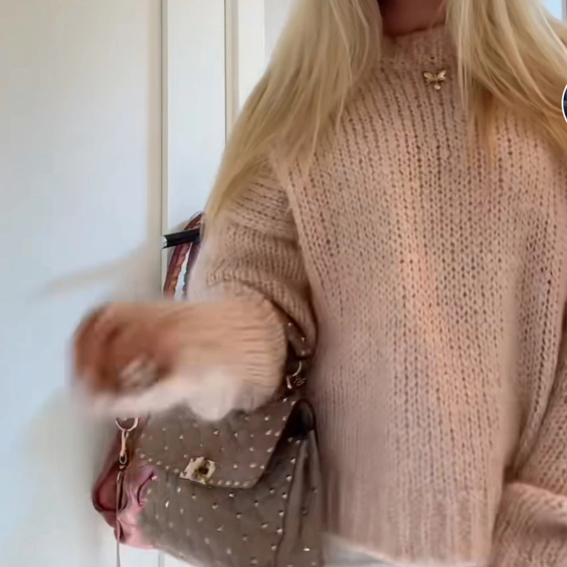 Ljusrosa stickad mohairtröja H&M - 2