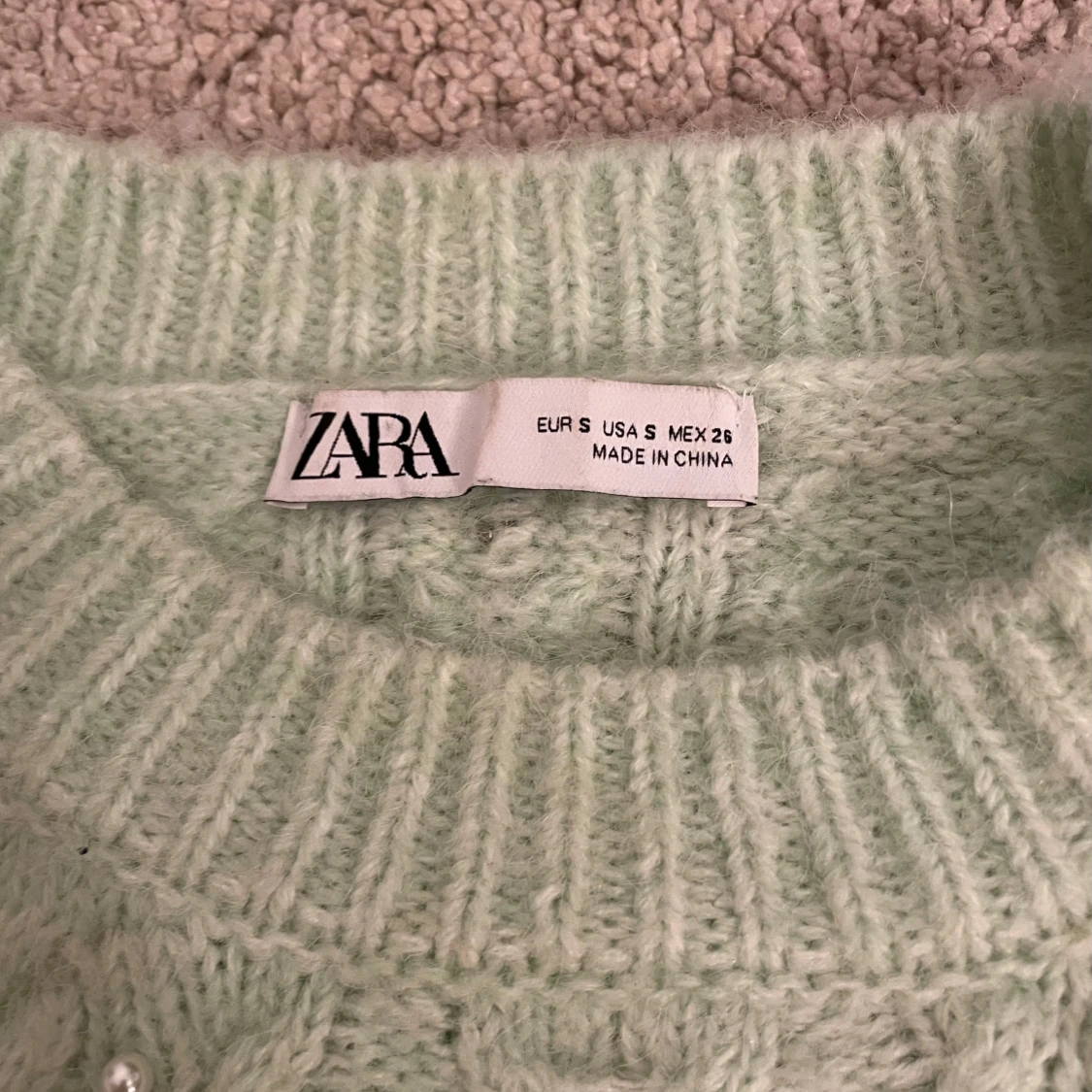 Mintgrön stickad tröja från Zara - 1