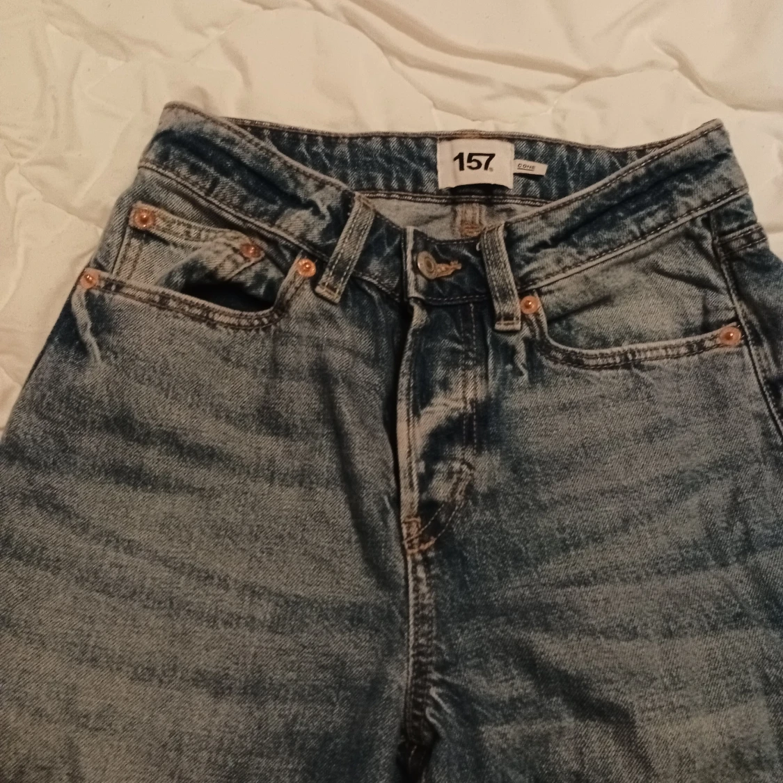 Blå jeans från 157 med raka ben - 1
