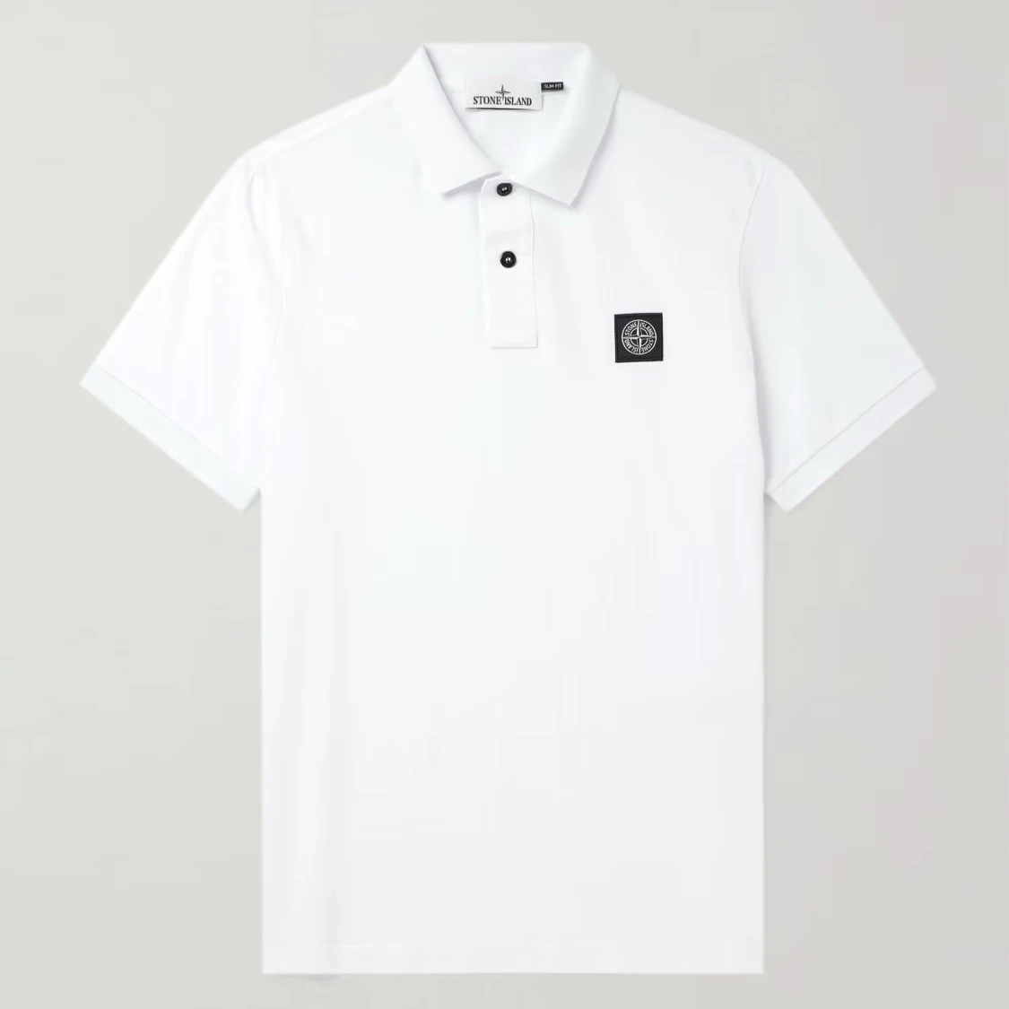 Vit pikétröja från Stone Island