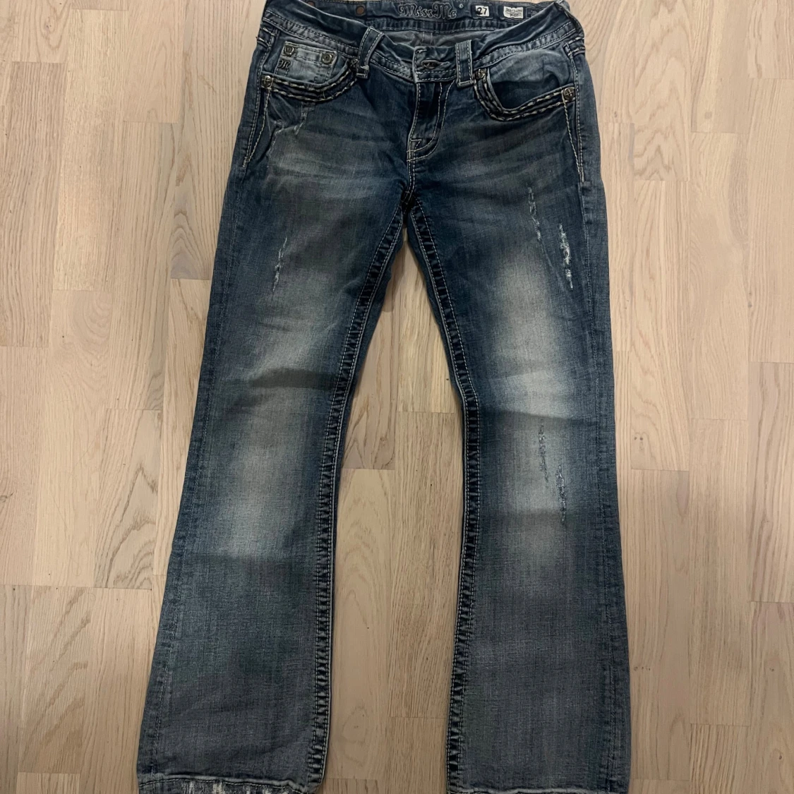 Miss Me blå bootcut jeans med detaljer - 2