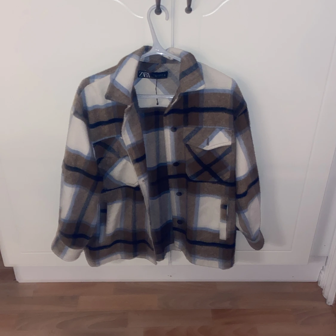 Rutig overshirt höst jacka från ZARA XS