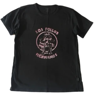 Vintage Los Pollos Hermanos T-shirt/ Breaking Bad/ graphic tee/ T-shirt med tryck, y2k/ cyber/ 2000tal - Unik T-shirt med handtryckt Los Pollos Hermanos tryck på för en Breaking Bad älskare! Trycket är röd/vit/rosa, håller i tvätten (tvätta ut och in)