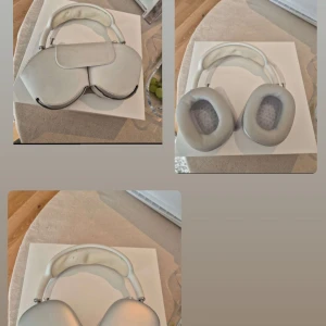 AirPods Max - Apple AirPods Max i silver med originalfodral. Hörlurarna är i gott skick med endast mindre tecken på användning på huvudbandet och fodralet. Bekväma öronkuddar och premium ljudkvalitet. Perfekt för musik, film och samtal. Levereras med originalförpackning.