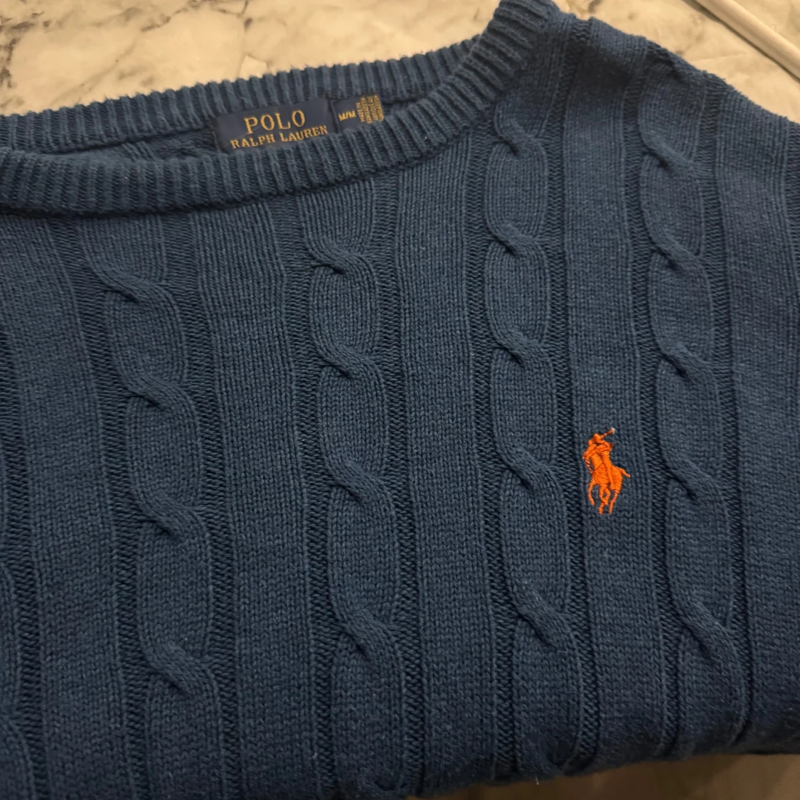 Blå kabelstickad tröja Polo Ralph Lauren - 2