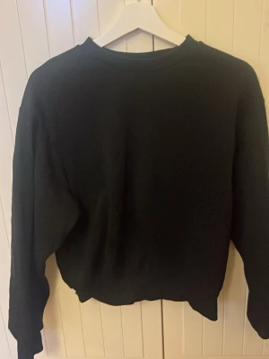 Svart sweatshirt från Gina Tricot XS - Jag säljer denhär svarta, basic sweatshirt från Gina Tricot i modellen basically-basics. Tröjan har rund hals, långa ärmar och en loose fit. Perfekt till jeans eller mjukisbyxor. Enkel och stilren design som funkar året runt.💞💞