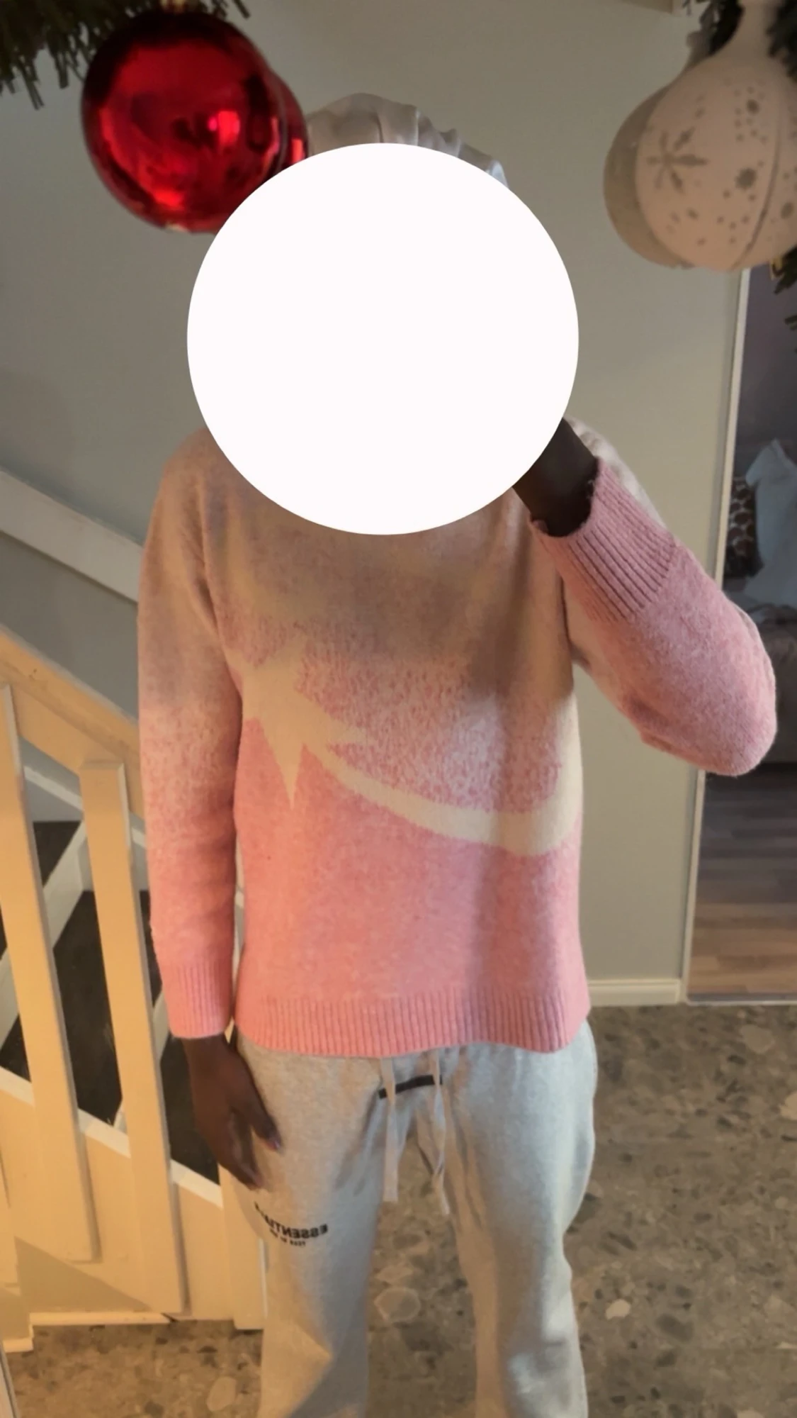 Ljusrosa stickad Corteiz tröja  - 3