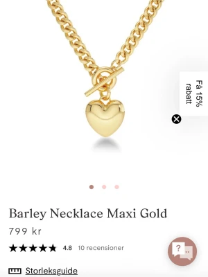 Guldhalsband - Bilderna visar ett halsband i guld med ett hjärtformat hänge. Väldigt snyggt från Edblad.