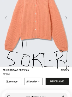 Ljusorange stickad cardigan Monki - Söker storlek S eller M