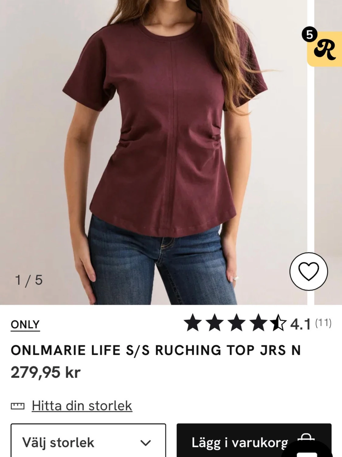 Vin röd topp från ONLY - 2