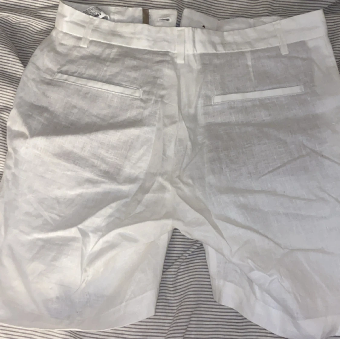 Vita linneshorts från Zara, storlek M - 3