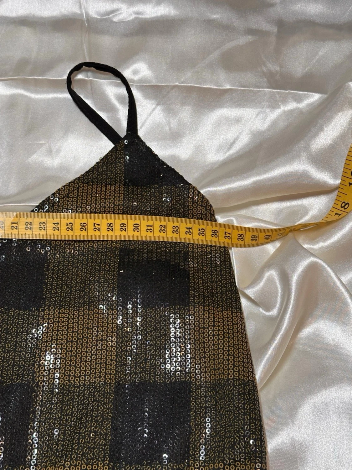 Glittrig rutig kortklänning made in italie - 4