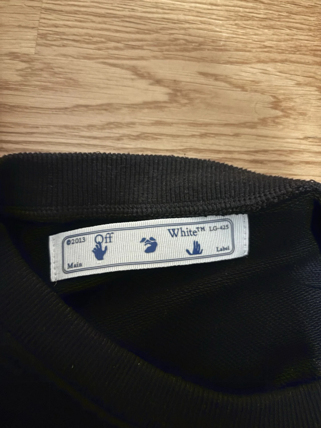 Off White svart sweatshirt med blått tryck - 2