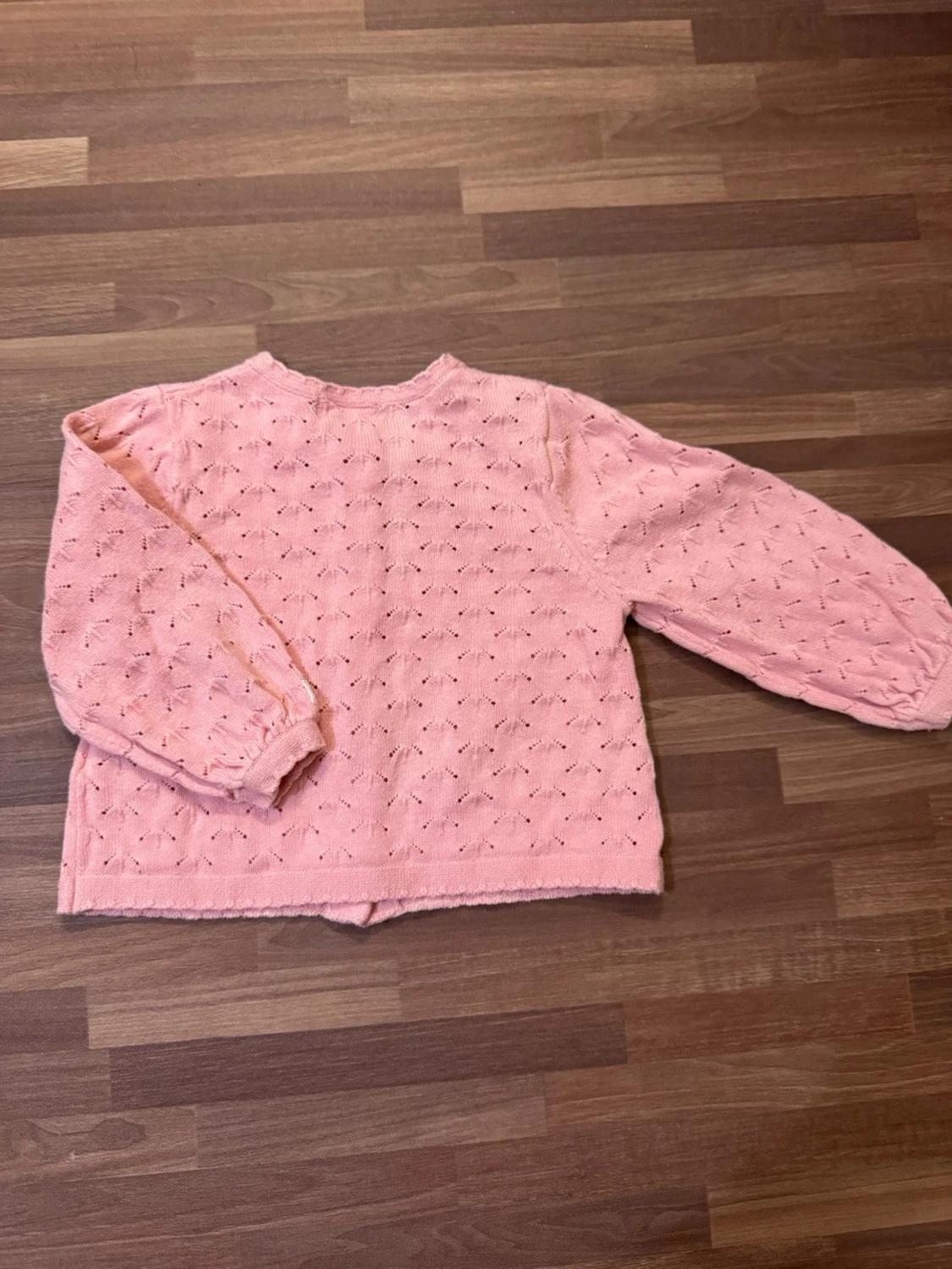 Rosa stickad kofta - 2