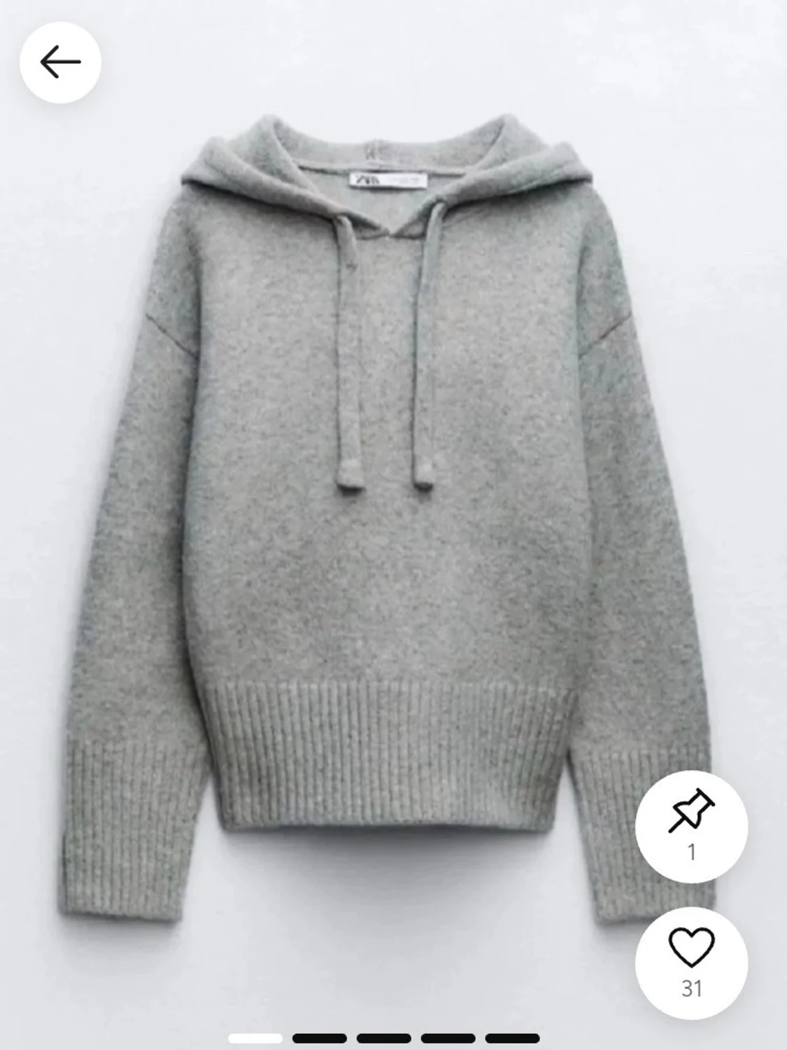 Grå sticka hoodie från Zara