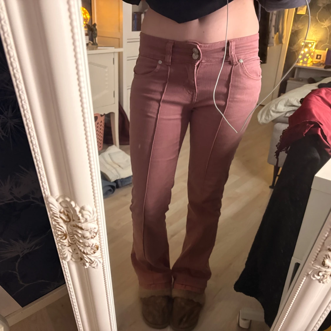 Bershka rosa bootcut jeans - 3