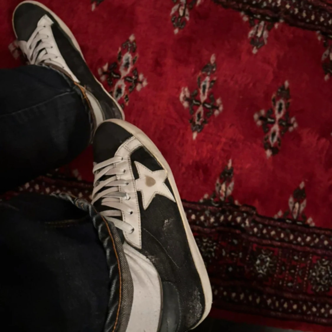 Svarta GGDB sneakers med vit stjärna - 1