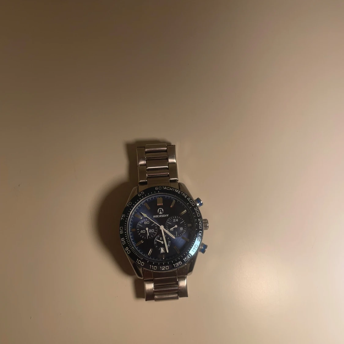 Blå kronografklocka från ADCASDIY