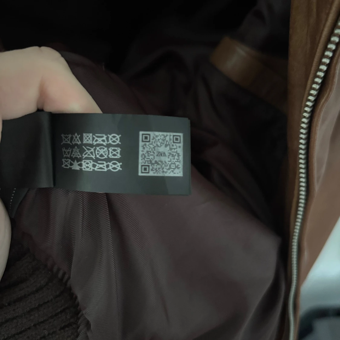 Brun skinnjacka från Zara XL - 2