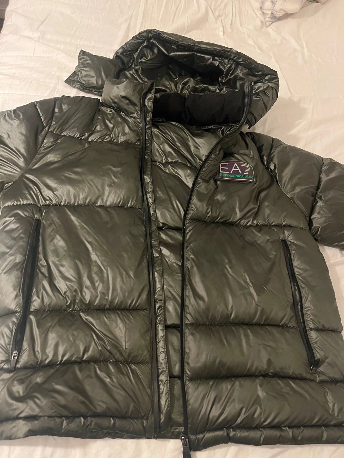 Mörkgrön pufferjacka EA7 Armani