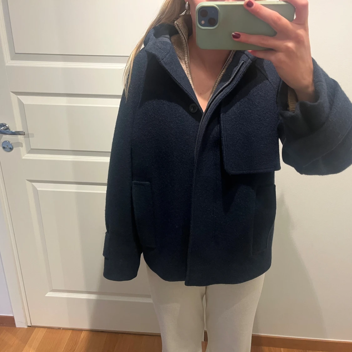 Mörkblå ullkappa  - 1