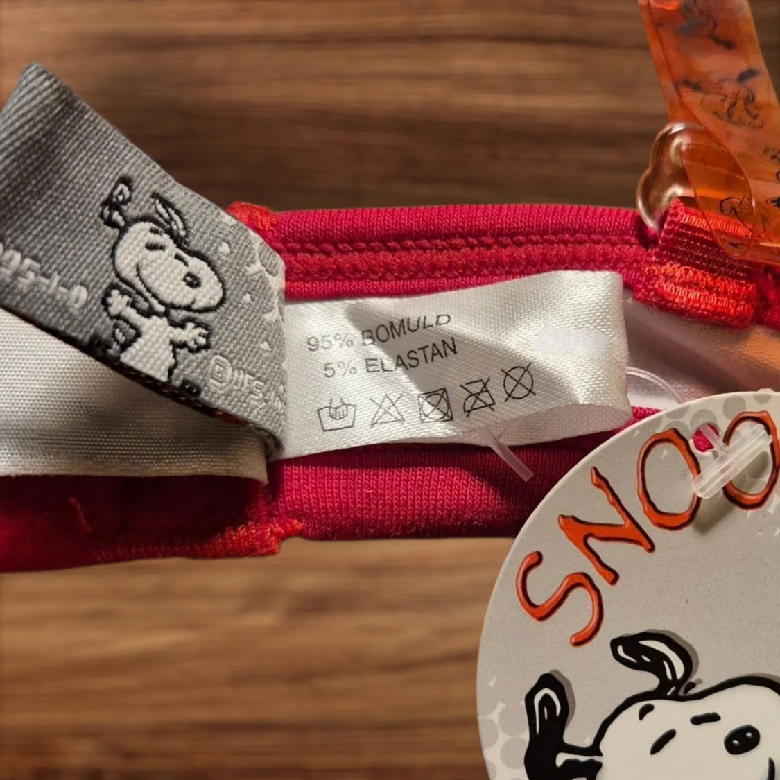 Ny vit och röd Snoopy BH med etiketten kvar - 2
