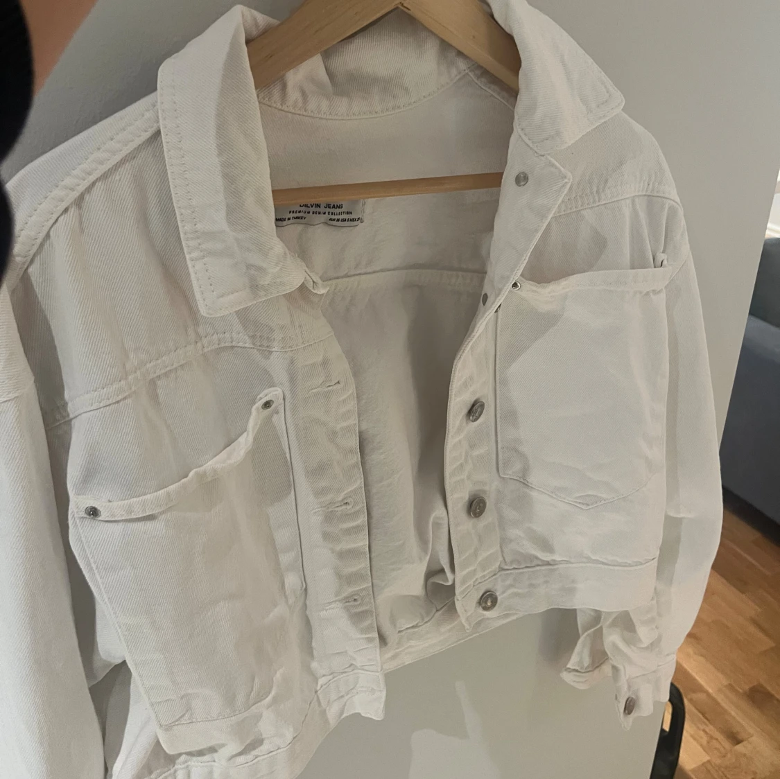 Vit croppad jeansjacka - 2