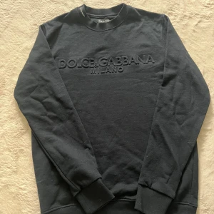 Svart Dolce & Gabbana sweatshirt - Svart sweatshirt från Dolce & Gabbana med broderad logga på bröstet. Tröjan har rund halsringning, långa ärmar och ribbade muddar. Perfekt för dig som gillar stilrena och exklusiva plagg med en lyxig touch.