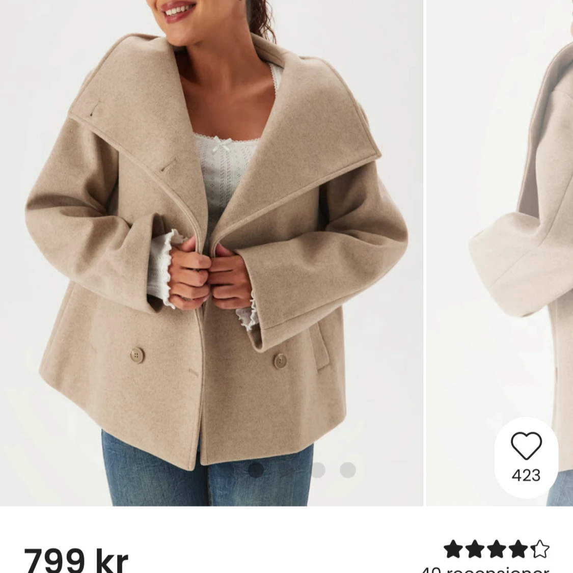 Beige kort kappa  - 1