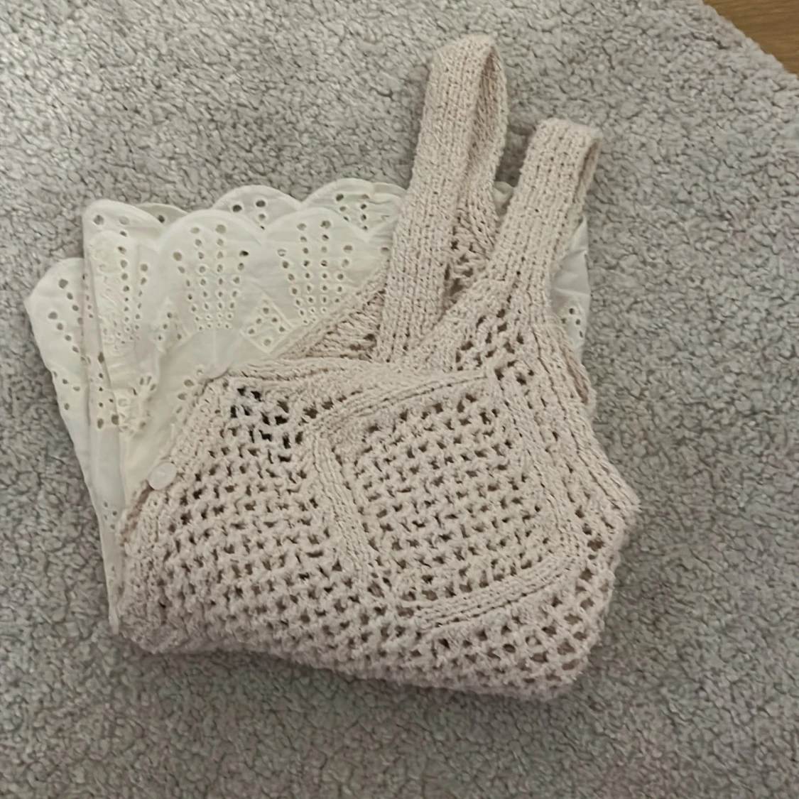 Beige stickad och broderad linnetopp Primark - 3