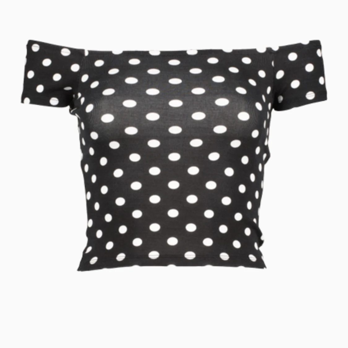 Svart offshoulder prickig topp