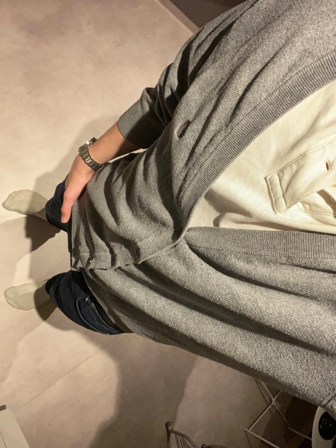 Grå cardigan med knappar från chaps by Ralph lauren - 2