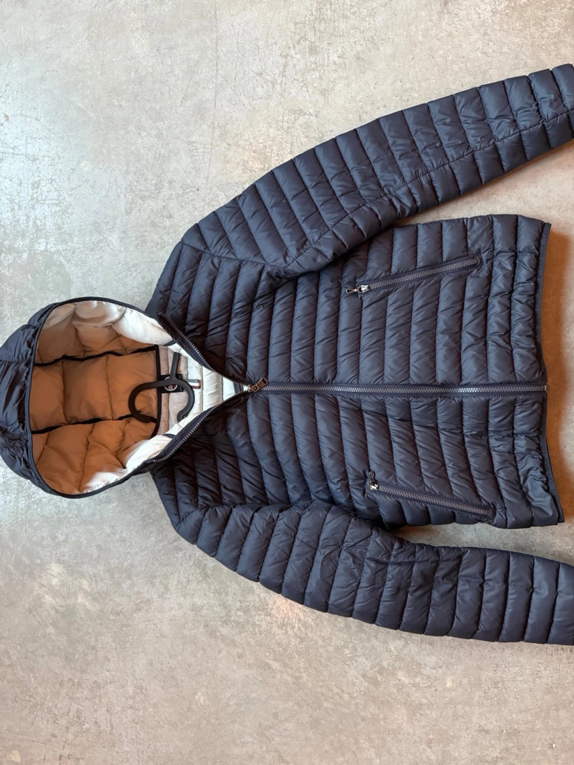 Mörkblå Colmar dunjacka med huva - 1