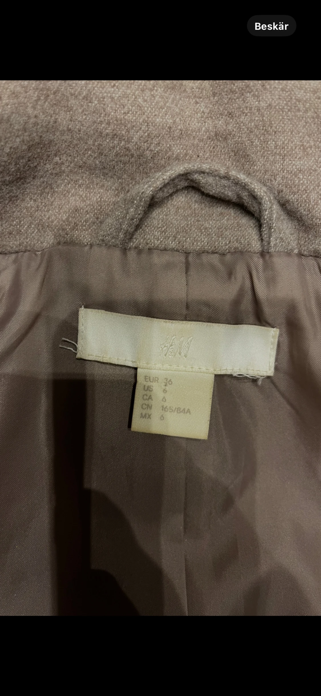 Beige skepparkavaj från H&M, strl 36 - 3