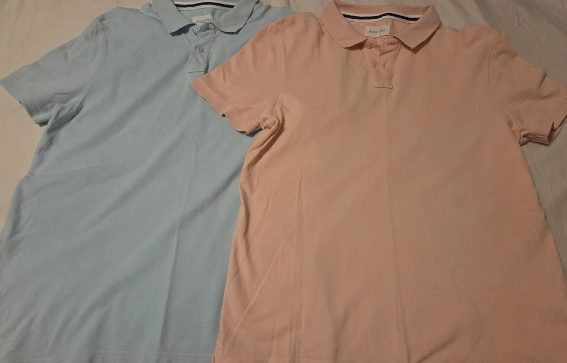 Pier One ljusblå och ljusrosa polotoppar - 2