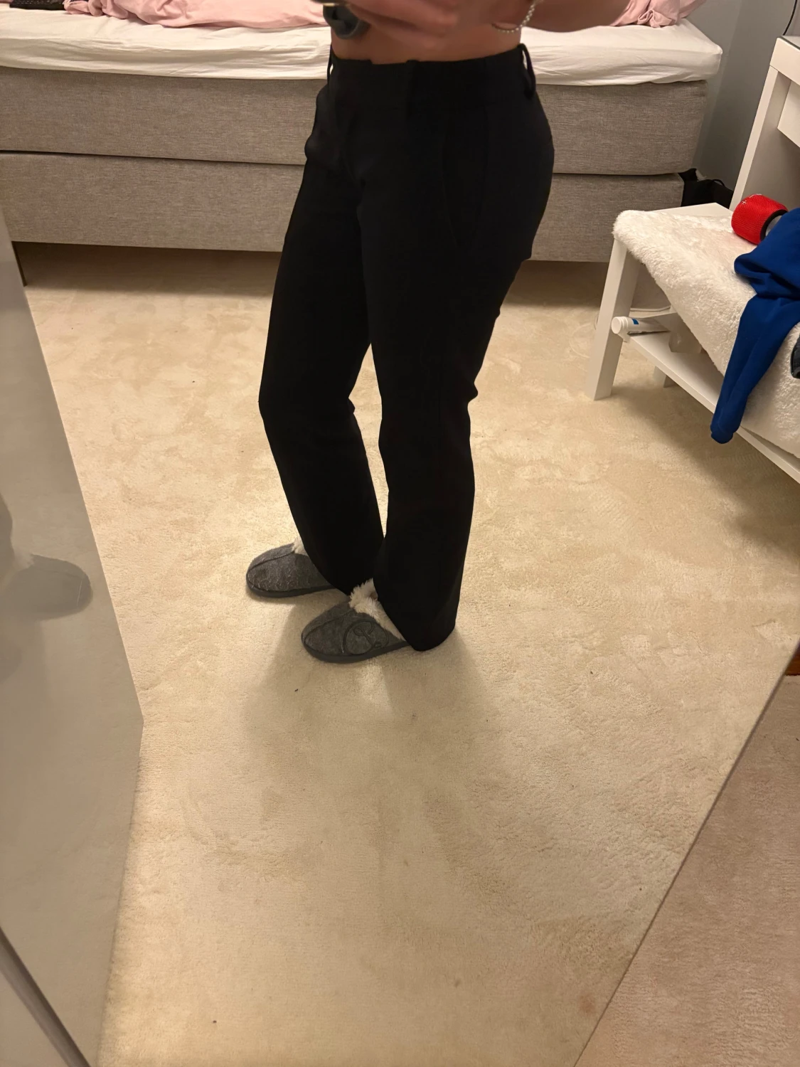 Svarta bootcut kostymbyxor - 3