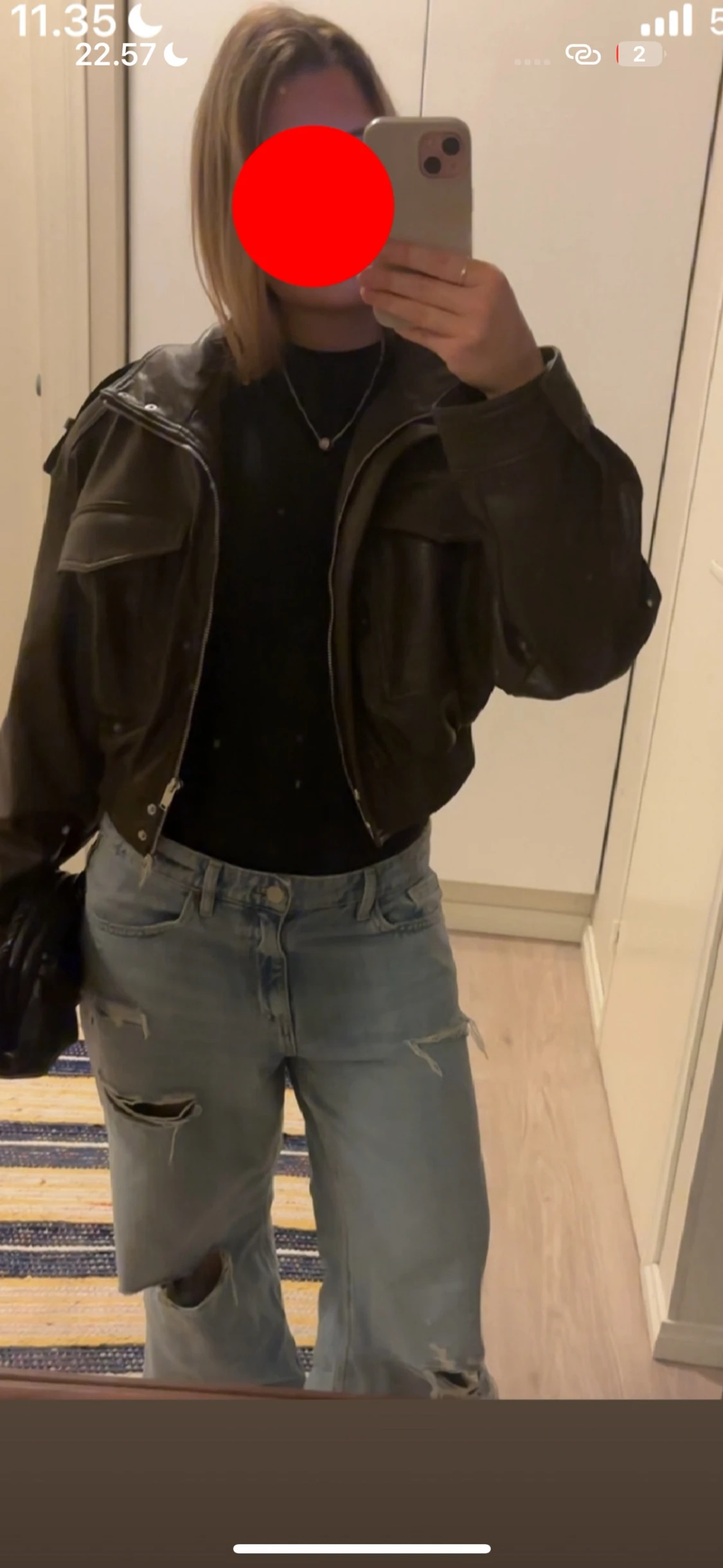  croppad skinnjacka - 1