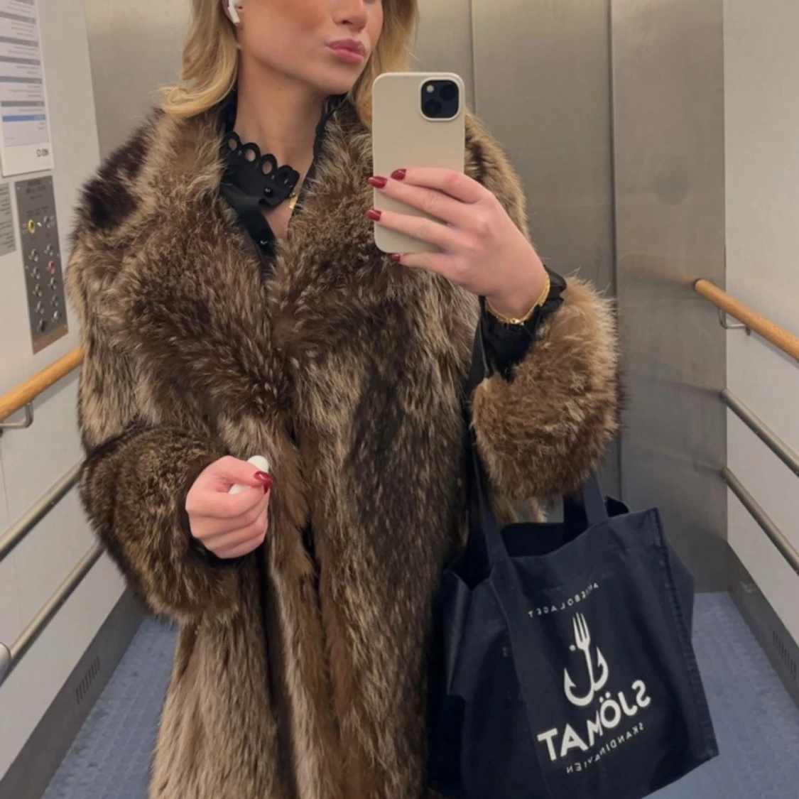 Äkta tvättbjörn pälsjacka  - 2