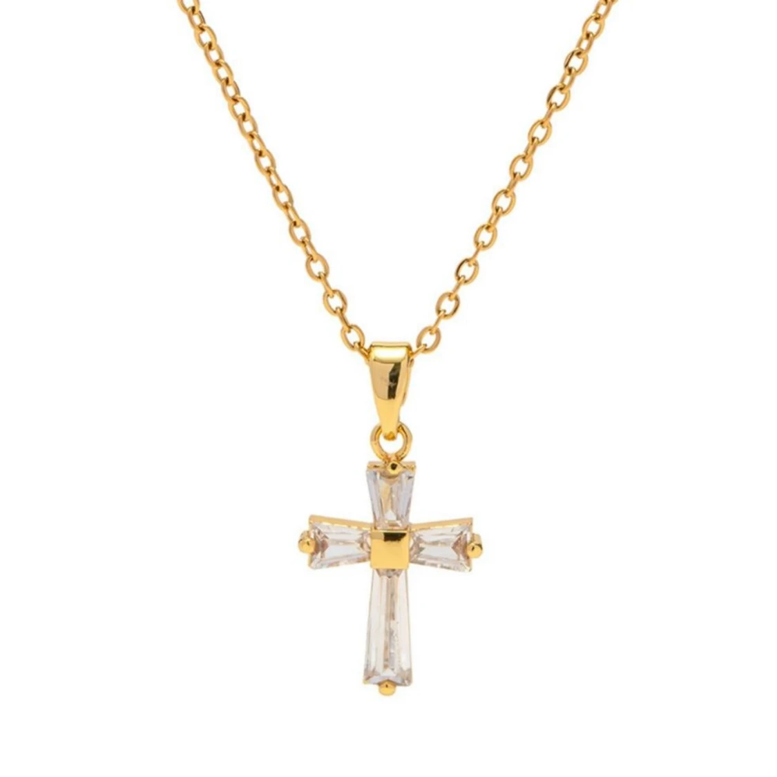 Guldigt halsband med korshänge - 1